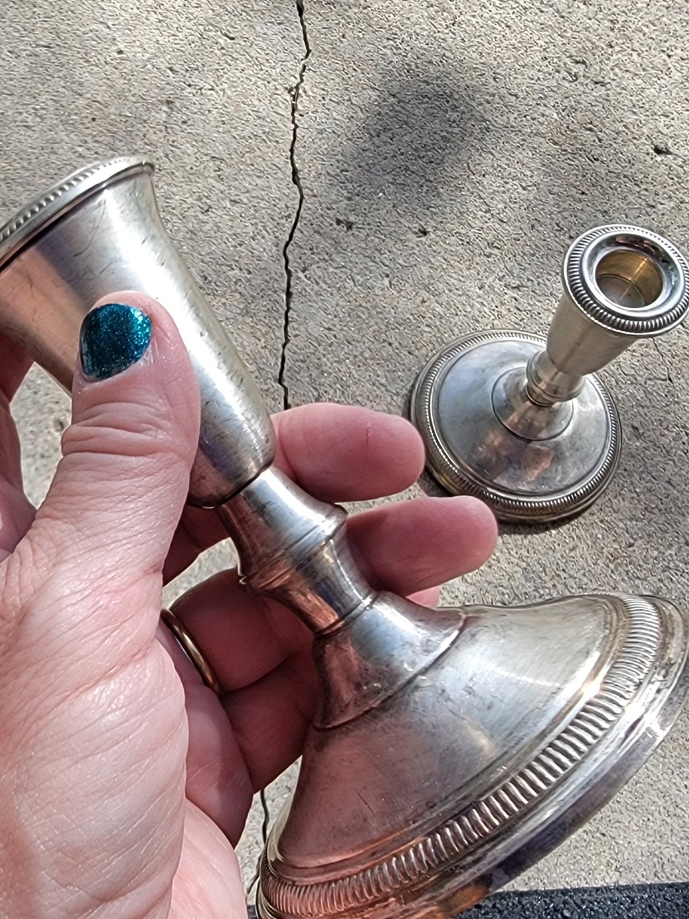 Sterling Silver 5in Tall Candlestick Pair - Elegant Home Accents